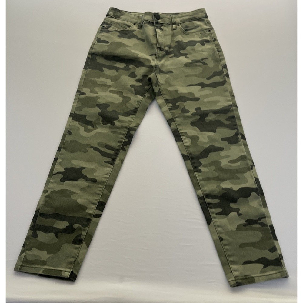Nili Lotan Target Green Camouflage Skinny Stretch Jeans Womens Size 6 Camo